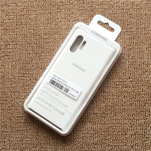 Samsung Note10 Plus шелковистый мягкий жидкий силиконовый чехол Ofiice стиль чехол для Galaxy Note 10 Pro Plus Note 10+ с коробкой - Цвет: White