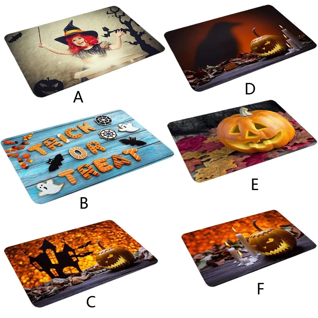 Коврик для двери Хэллоуин с рисунком ужасов, коврик для ванной комнаты, кухни, противоскользящий полиэстеровый напольный коврик, коврик для двери, коврик для ног, домашний дропшиппинг A0902