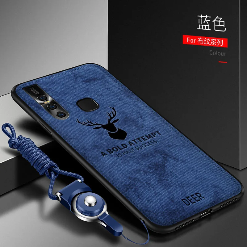 For VIVO V15 Pro Case Soft Silicone+Hard fabric Deer Slim