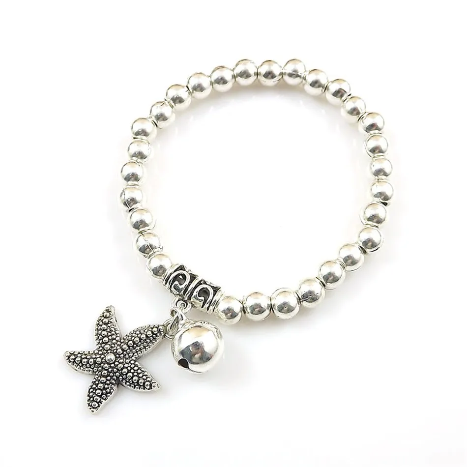 Медвежонок колокольчик браслет посеребренный бисер браслет женские модные ювелирные изделия - Окраска металла: Starfish