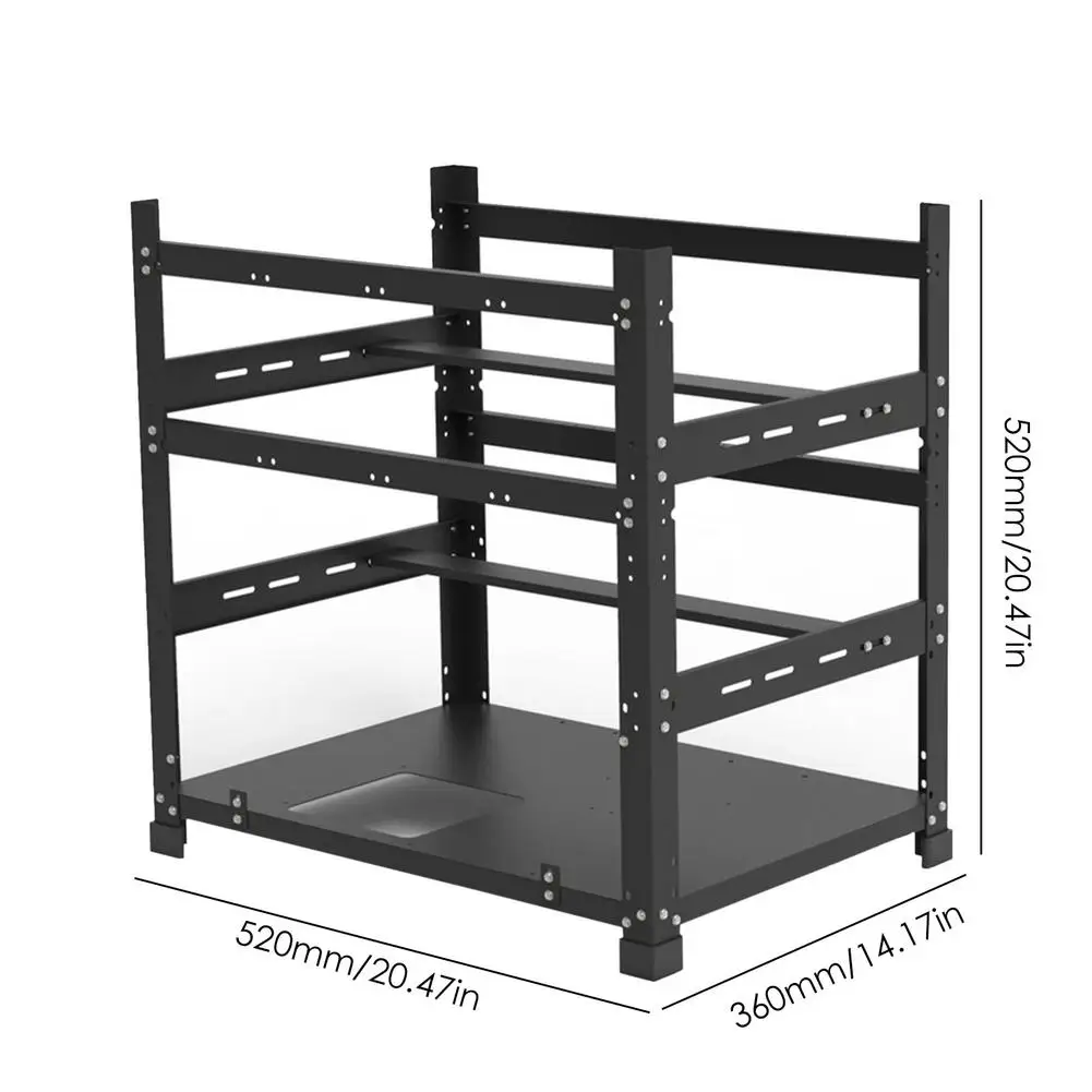 Quadro Aberto do Equipamento de Mineração para 12 Gpu Case de Mineração Rack Suporte da Placa-mãe Eth Etc Zec Éter Acessório Camadas Suportes da Placa Gráfica Torres e estojos p/computador - Imagem 6