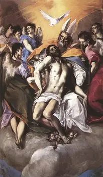 

5 Hand Painted Art Paintings by College Teachers - The Holy Trinity Christian Renaissance El Greco Italy- Oil Painting on Canvas