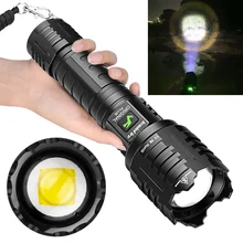 

SecurityIng Brightest LED Flashlights 50W Aluminum Alloy Zoom TypeC Rechargeable Tactical LED Torch Use18650/26650 Battery