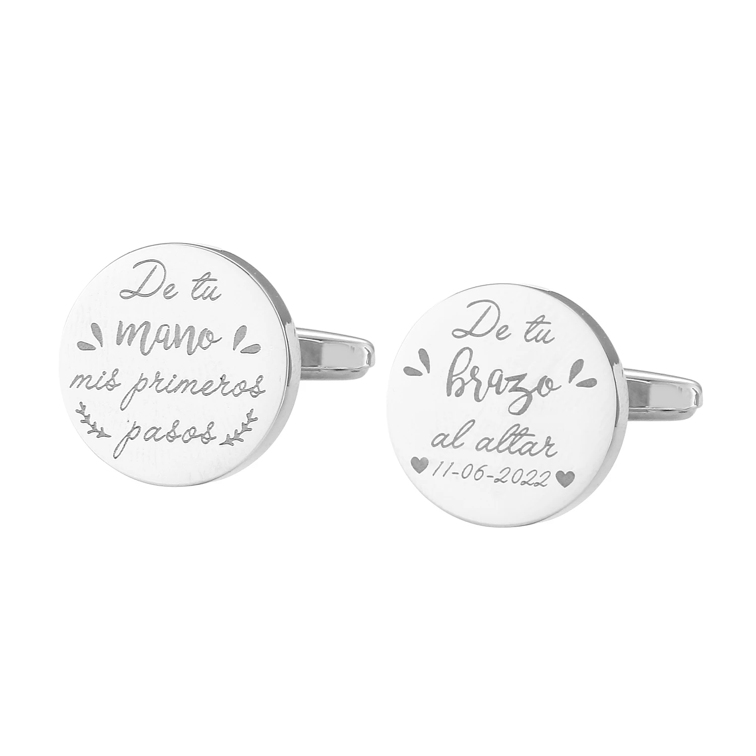 Personalized Custom Mens Shirt Cufflinks For Father Wedding Gift Customized Cuff Buttons Male Jewelry Sliver Suit Cufflink crystal cufflinks