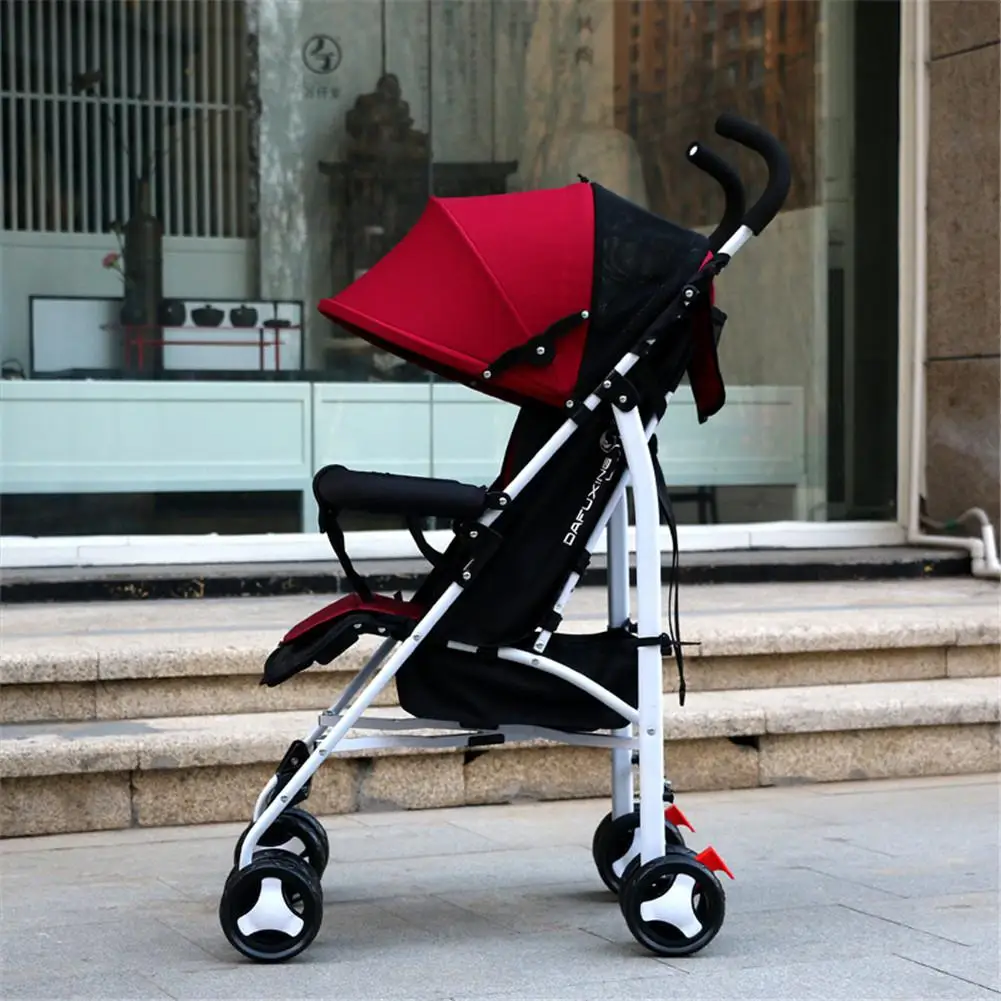Kidlove детская складная Коляска 2 в 1, складывающаяся переносная детская коляска для новорожденных, коляска с зонтиком, коляска для автомобиля - Color: Jujube red