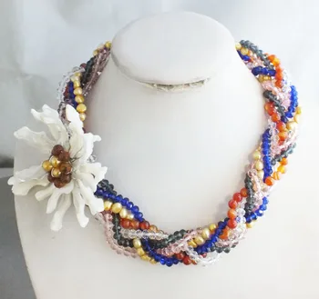 

classic 2019# full handmade crystal necklace & white shell decoration!