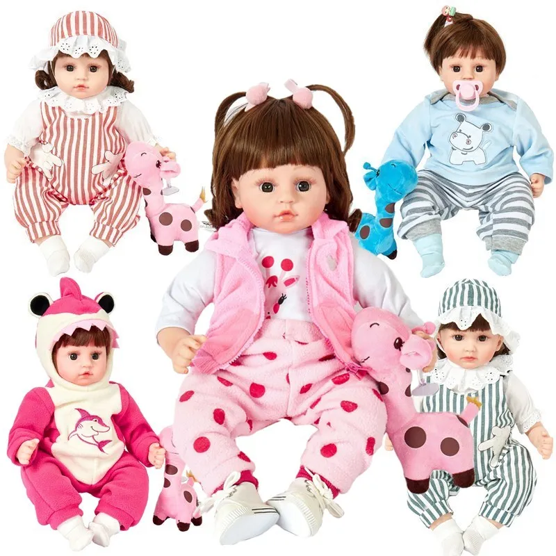 

Doll 48cm/18Inch Girls Dolls Handmade Soft Silicone realistic Bebe Reborn Baby Girl Dolls for Kid's Gifts diy toys Boneca Reborn