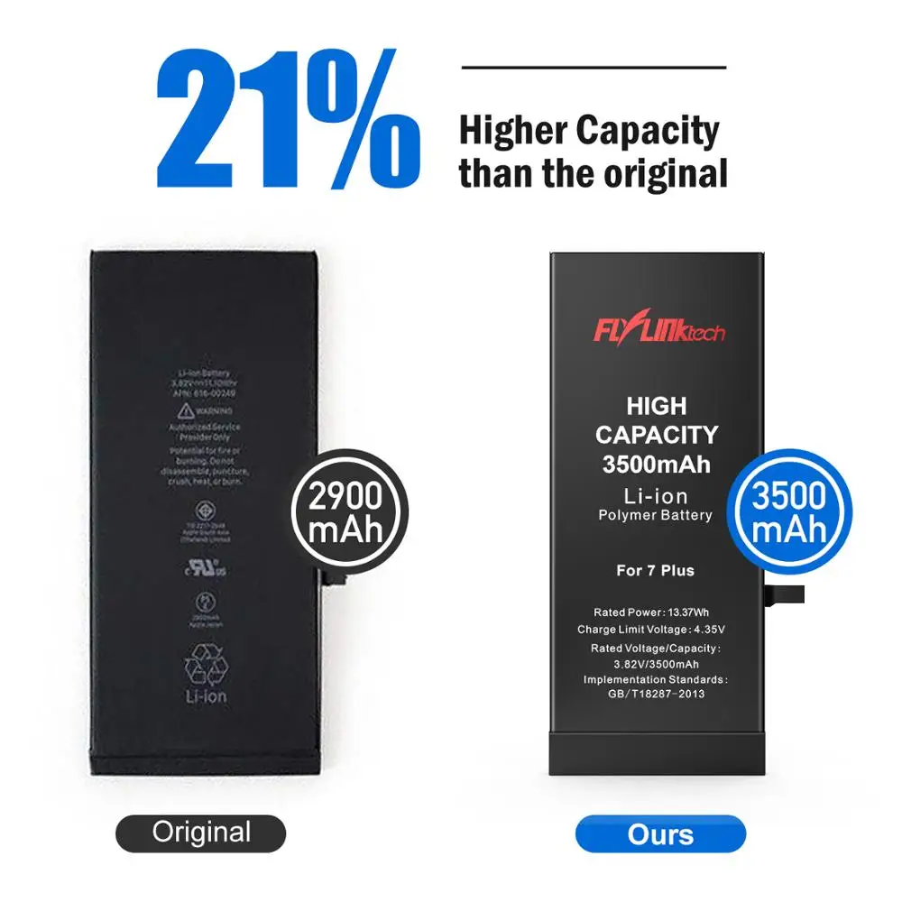 Flylinktech Mobile Phone Replacement Battery for iphone 7 plus Batterie High Capacity Internal Bateria for iPhone 1 Flylinktech Mobile Phone Replacement Battery for iphone 7 plus Batterie High Capacity Internal Bateria for iPhone 2