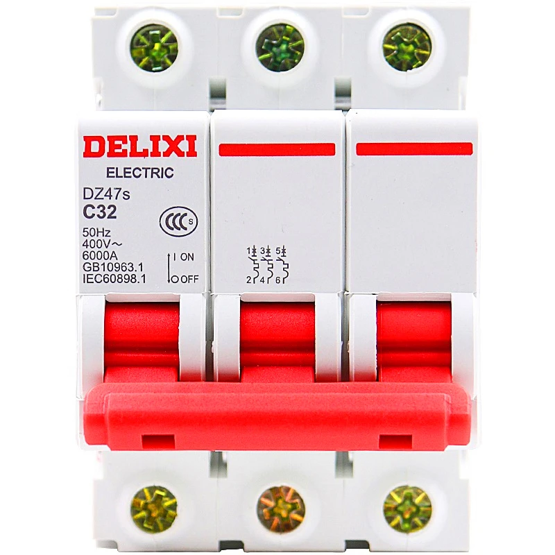 MCB схема em miniatura Disjuntor DELIXI DZ47S 1 2 3 4 полюса "C" Curvers 1A-63A