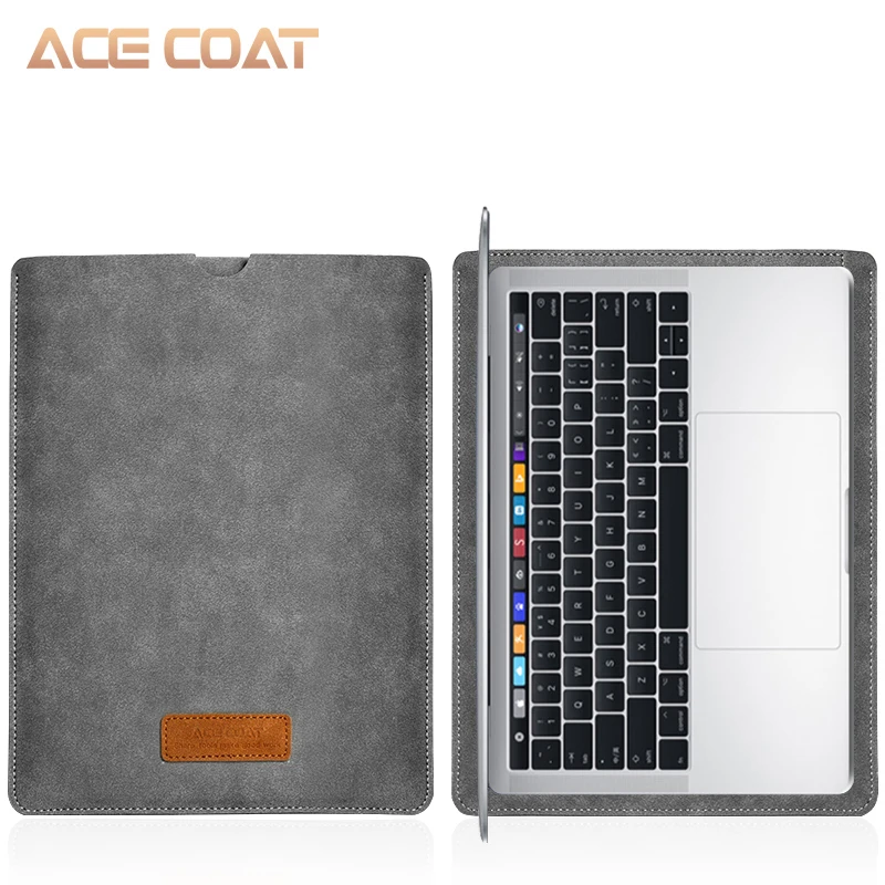 Защитная сумка ACECOAT Jumbuck из искусственной кожи для Apple Macbook Air Pro Retina13 12 15 чехол для ноутбука mac book air 13 Чехол - Цвет: Light-grey