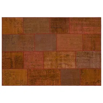 

Handmade Orange Vintage Overdyed Patchwork Area Rug 160x230 Cm-5'3''X7'7''