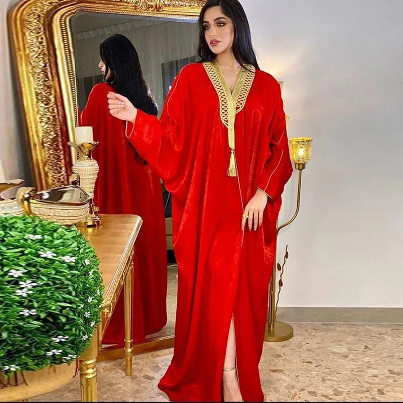 Elegante Largo Árabe Kaftan Vestido Largo Ropa Dubai Cardigan Blusa Jalabiya Maxi Vestido Boho Túnica Disfraz besbomig Vestido de Mujer Musulmán Islámicas Abaya 