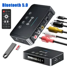 

NFC Digital Bluetooth Adapter Wireless Audio Receiver/Transmitter Bluetooth 5.0 FM with Optical Coaxial Input, 3.5mm AUX, 2 RCA