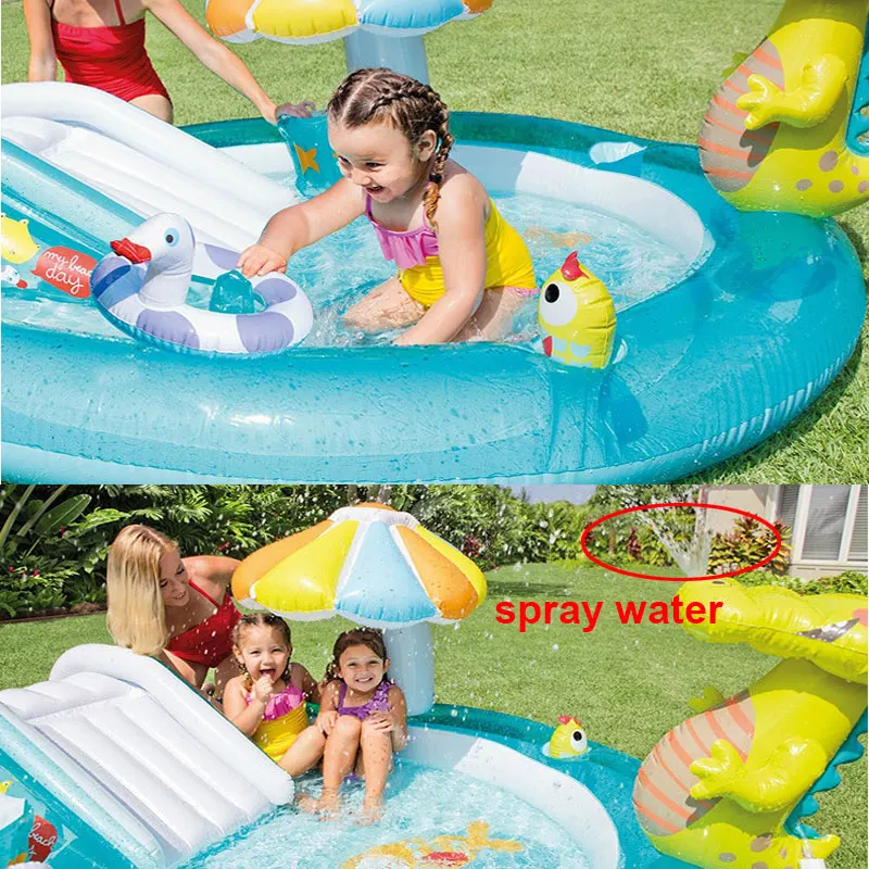 Summer Children's Water Slide Inflatables For Kids Backyard Water Park Children's Slide Fun Lawn Water Slides Pools For Outdoor 2