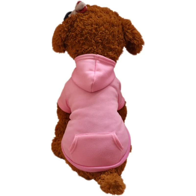Pink Однотонная Одежда для собак, худи для щенков, одежда для чихуахуа, красный, розовый, одежда для домашних животных, одежда для собак, кошек, зимние товары для домашних животных - Color: Pink