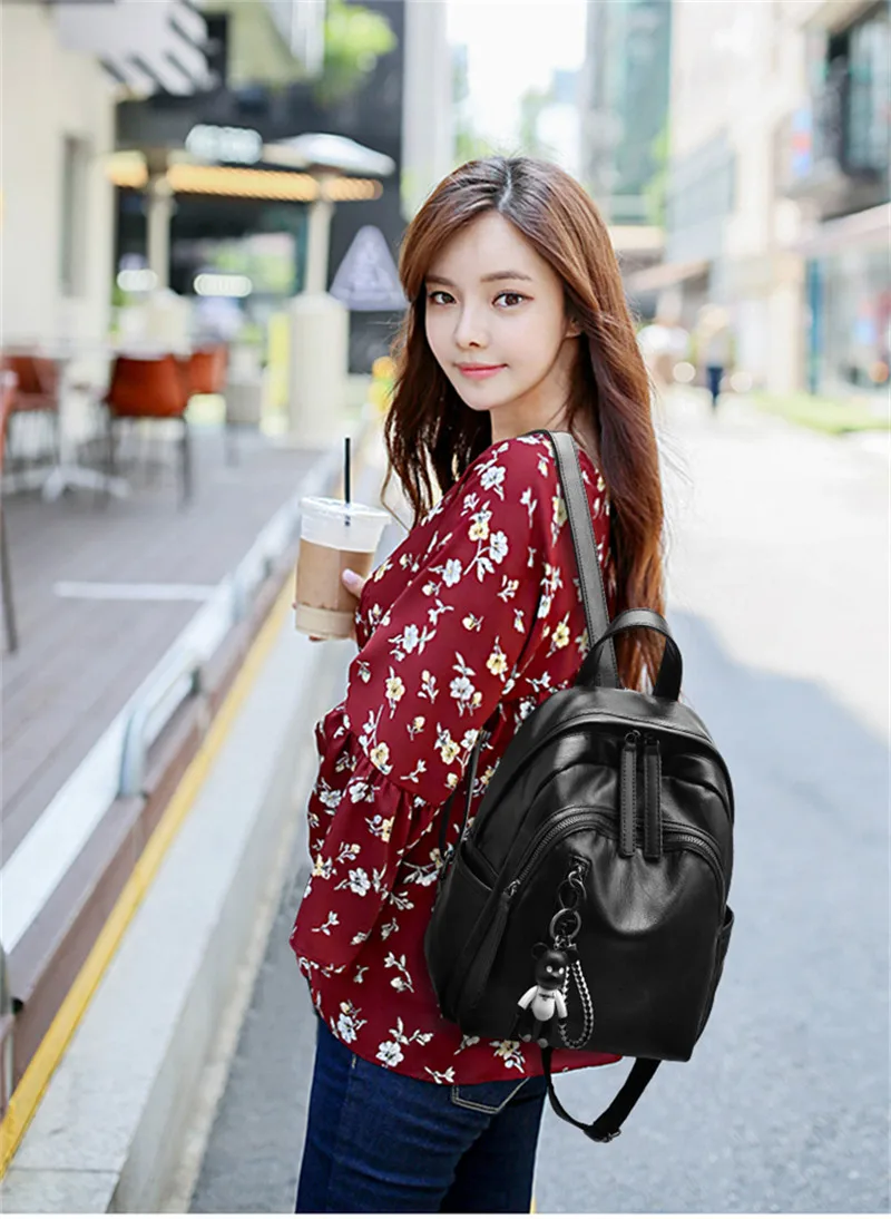 

2020 Fashion Woman Backpack High Quality Youth PU Leather Backpacks for Teenage Girls Female School Bag Hot Sale