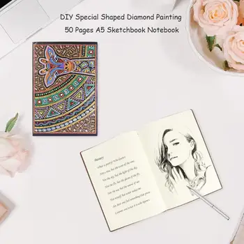 

VODOOL Vintage Animal Pattern Notebook Special Shaped Diamond Painting 50 Pages Exquisite Sketchbook A5 DIY Writing Crafts New