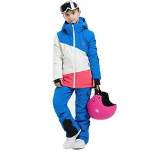 Зимний лыжный костюм для девочек с капюшоном, теплая детская одежда для снежной погоды, спортивные комбинезоны для девочек, комплекты для катания на лыжах, одежда