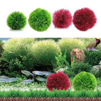 

Easy Cleaning Fish Tank Decorations 8cm 10.5cm Plastic Aquarium Decor Plant Ornament Water Weeds Simulation Grass Ball