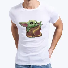 Bonito jovem bebê yoda t camisas 2020 verão star wars camisetas 100% algodão manga curta o mandalorian t-shirts streetwear(China)