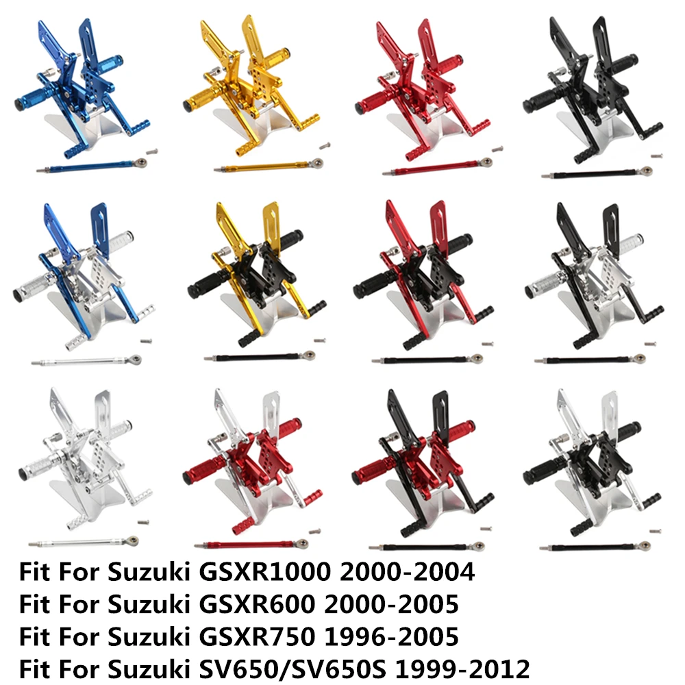 Для Suzuki K1 GSX R1000 R600 R750 SV650 S регулировки мотоциклист подножки Rearset сзади подножек