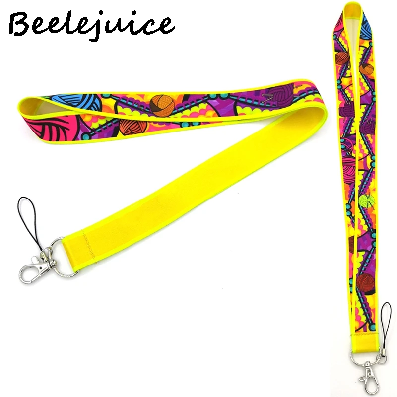 24pcs Worsted yarns Neck Lanyard keychain Mobile Phone Strap ID Badge Holder Rope Key Chain Keyrings cosplay Accessory Gifts