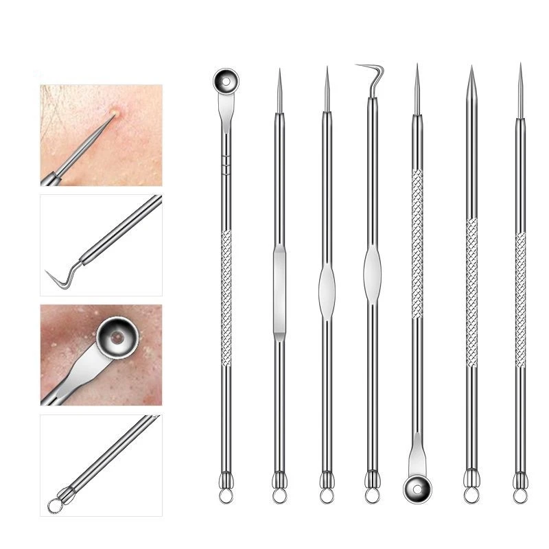 YIYA Stainless Steel Facial Acne Blackhead Remover Needles Extractor Pimple for Face Skin Care Tool Pore Cleaner | Красота и здоровье