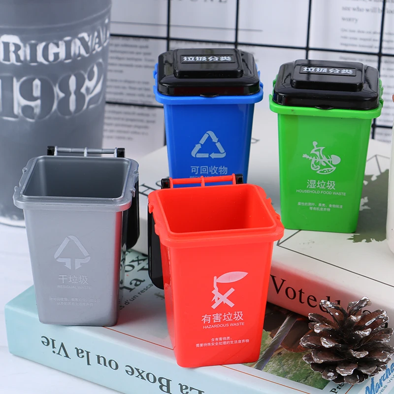 Simulation 1:6 1:12 Dollhouse Mini Trash Can Toy Garbage Truck Cans Curbside Vehicle Bin Toys Kid Furniture Gift | Игрушки и хобби