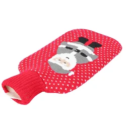 1 Set 2000ml Christmas Series Hand Warmer Knitted Large Size Hot Water Bag Set
