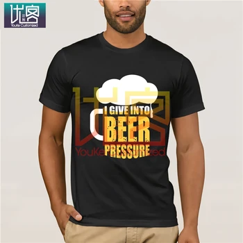 

I give into Beer pressure T-Shirt Clothes Popular T-Shirt Crewneck 100% Cotton Tees Funny Tees Cotton Tops T Shirt for Men Tops