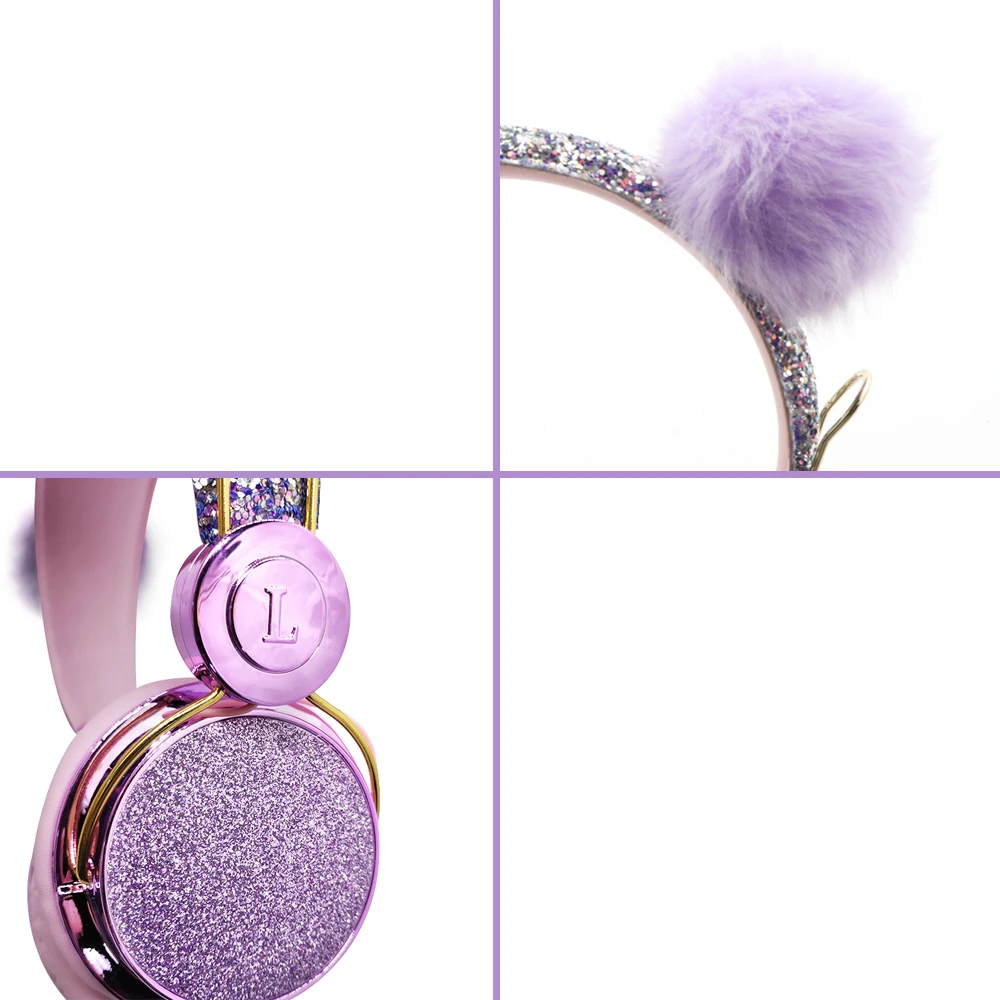Cute Wired Headphone With Microphone Girls Kids Music Stereo Earphone Computer Mobile Phone YouTube Headset For Daugther Gift