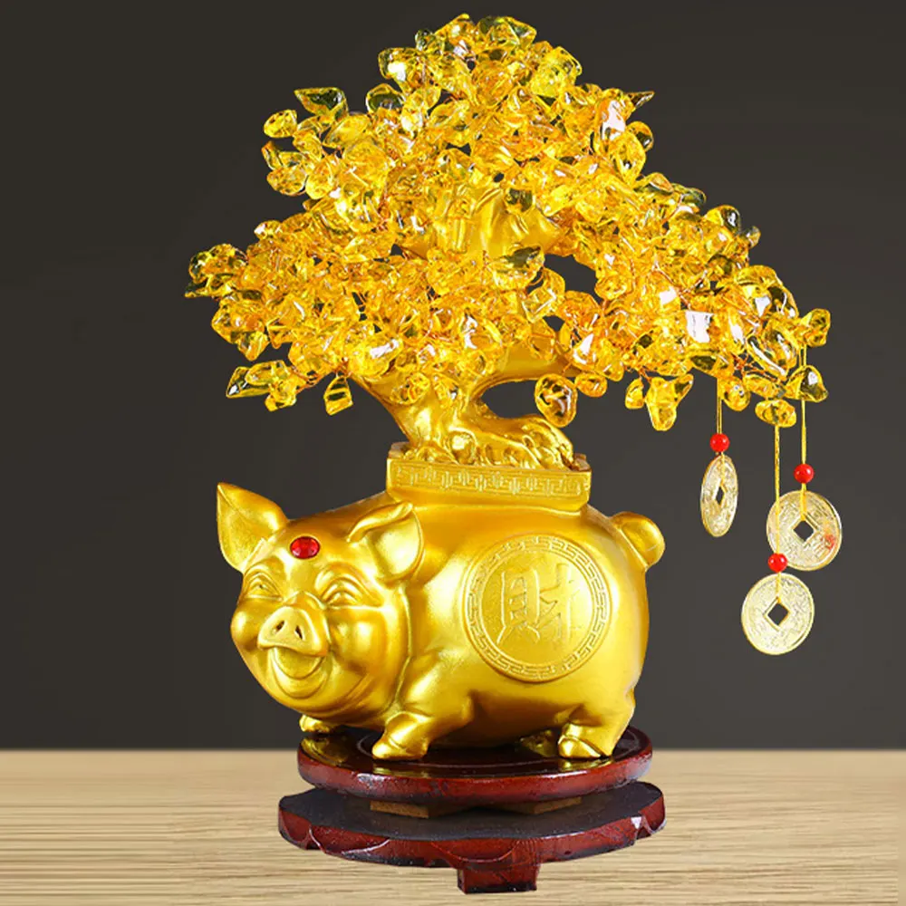 

Lucky Money Tree Decoration Ornament Fortune Tree Ornament Golden Purse Tree Ramadan Desktop Delicate Crystal Beautiful Crafts
