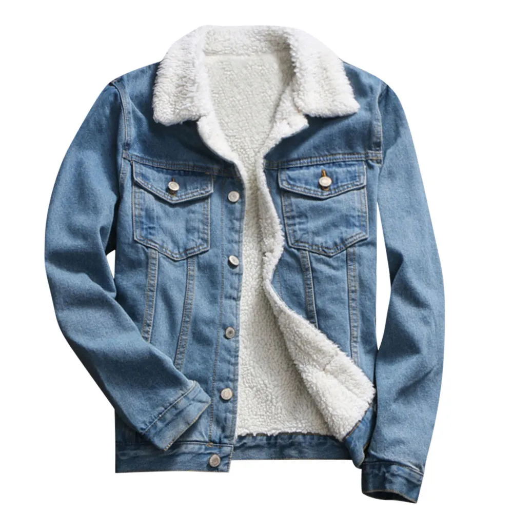 Весна-Зима, женское джинсовое пальто из овечьей шерсти, винтажное теплое джинсовое пальто с длинным рукавом, верхняя одежда, Ретро стиль, женская джинсовая куртка большого размера
