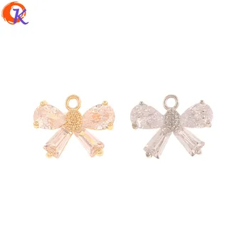 

Cordial Design 20Pcs 10*13MM Jewelry Accessories/DIY Earrings Making/Genuine Gold Plating/Bowknot Shape/Hand Made/CZ Charms