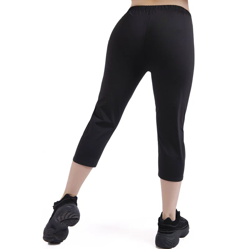 Women Sweating Pants Inner Silver Coating Quick Sweating and Body TEMP Keeping Bodybuilding Bodyshaping Cropped Pants Trousers