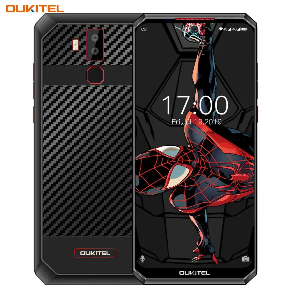 OUKITEL K13 Pro Android 9,0 мобильный телефон 6,4" 19,5: 9 экран MT6762 4G ram 64G rom 5 V/6A 11000mAh OTA NFC сканер отпечатков пальцев Смартфон - Цвет: Black Kevlar Pattern