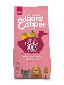 

Edgard & Cooper Freilaufende Ente und Huhn - Getreidefrei trockenfutter für Welpen