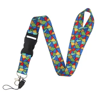 

K476 Wholesale 20pcs/lot Multicolored Glass Lanyards For keychain ID Card Pass Mobile Phone USB Badge Holder Hang Rope Lariat