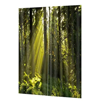 

DZGT024 Washable Drape Panel Sheer Fabric Curtain Printing Door Window Curtains Home decor
