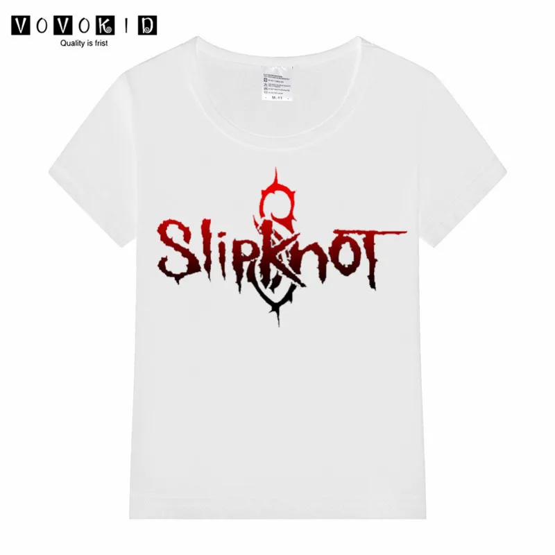 Футболка с принтом «Slipknot» для маленьких девочек и мальчиков детские Забавные футболки для маленьких детей розовые, серые, белые топы для маленьких девочек