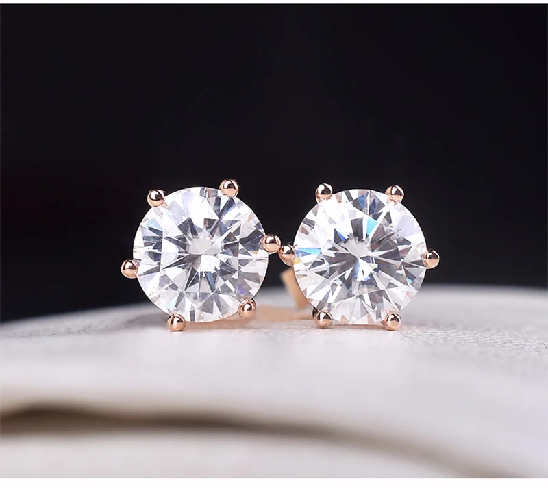 100% 18K золотые серьги 1ct и D цветные Серьги с муассанитом