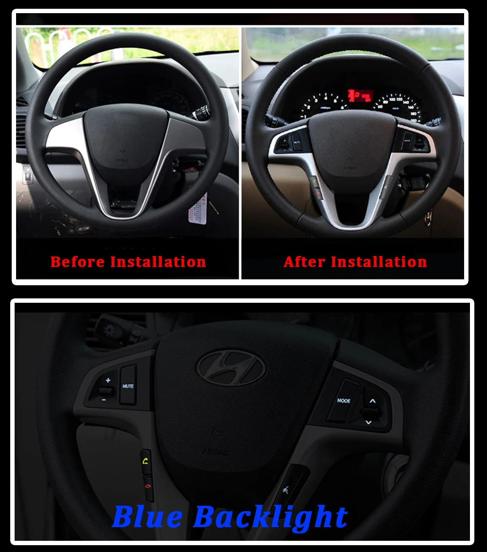 Многофункциональное кнопочное Рулевое колесо для hyundai VERNA SOLARIS, кнопки управления звуком, кнопки переключения, автомобильные аксессуары, авто