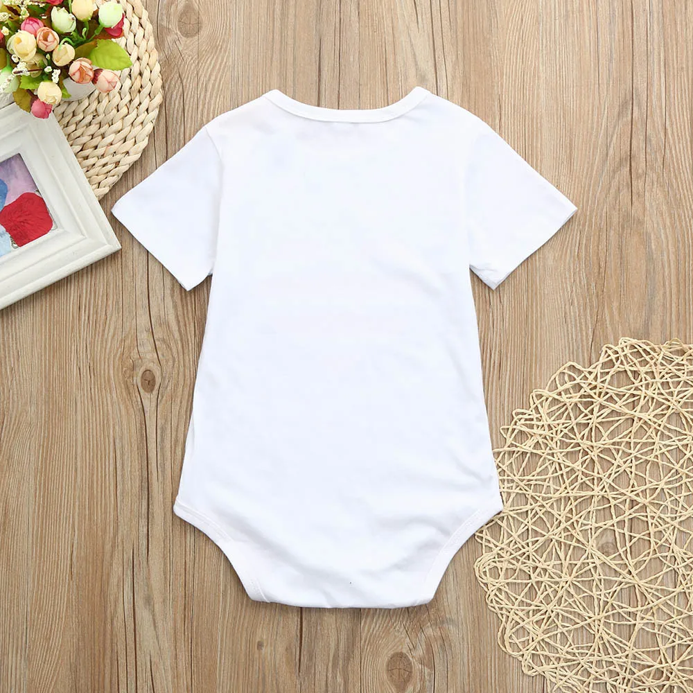Newborn Toddler Baby Girls Boys Star Striped Love Romper Clothes Jumpsuits