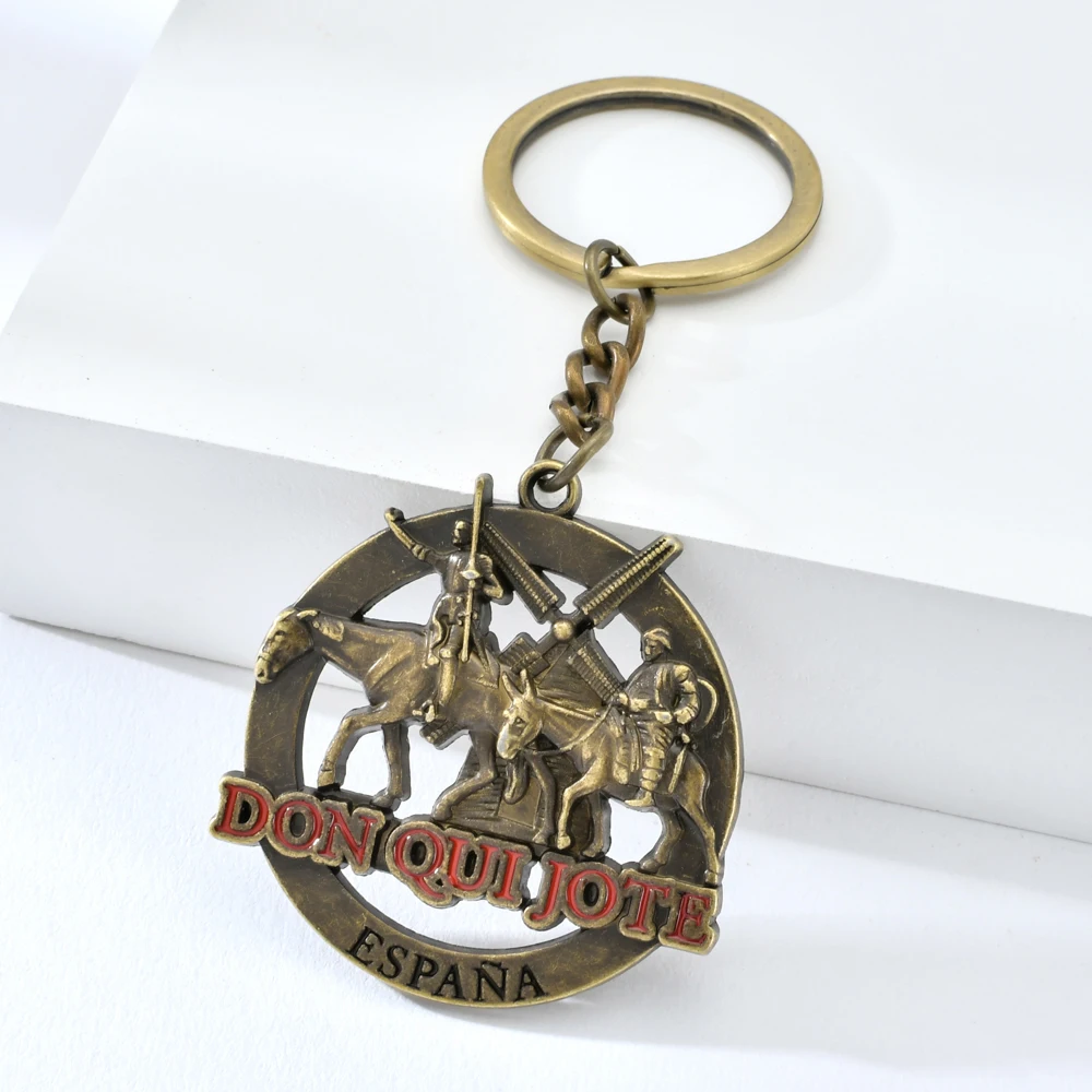 Vicney фигура Испания DON QUI JOTE винтажный брелок для ключей античная бронза Путешествия Сувенир персонализированный брелок для ключей подарок для лучшего друга