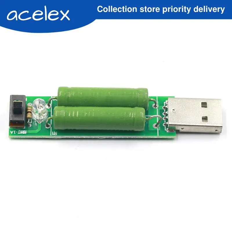 USB mini discharge load resistor 2A/1A With switch 1A Green led, 2A Red led afbeelding