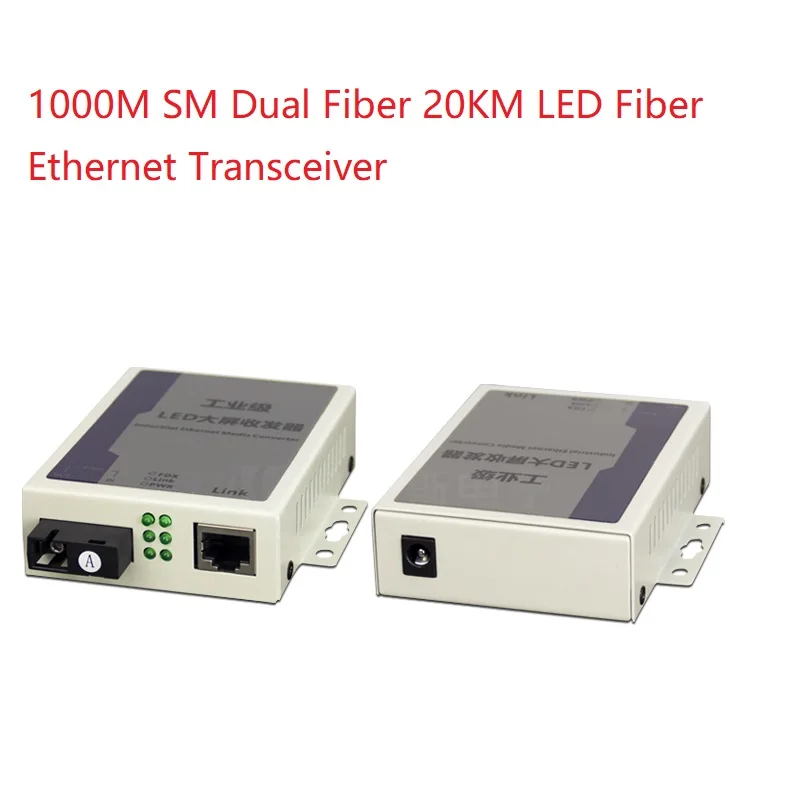 1000m, fibra sm sc para rj45, led