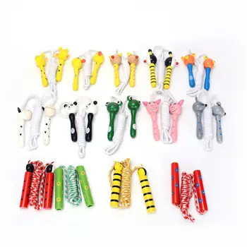 

Kuulee Creative Cute Skipping Rope Children's Toy Wooden Handle Jumping Game Fitness Build Random Handle Style