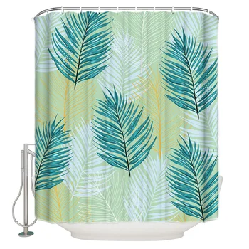 

Tropical Plants Palm Leaves Modern Shower Curtain Waterproof Bathroom Shower Curtain With Hook Accessory Bathroom Accessories