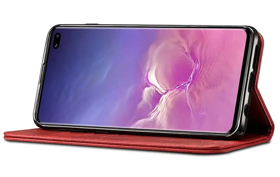 Роскошный деловой Ретро чехол для телефона из искусственной кожи для samsung S9 S10 Plus S10E Модный складной чехол-кошелек для Note9 Note10