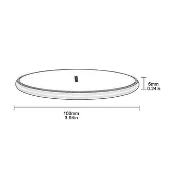 

15w Wireless Charger With Type-c Cable Mirror Fast Charging Convenient Desktop Mobile Phones Charger